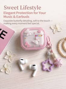 REMAX True Wireless Bluetooth Earbuds Bluetooth 5.3 With Cute Pink 3D Butterfly Protective Case | Type-C Fast Charging | Gaming Mode 0.038s Ultra-Low Latency | Comfortable In-Ear Fit, Touch Control, Multi-Device Compatibility - View 5