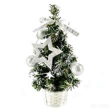 1PC Mini Artificial Christmas Tree, Multi-Style Tabletop Xmas Ornament With Bow Pinecone Flower Ball Decorations, Small Desktop Pine Tree For Indoor Home Window Yard Outdoor Landscape Christmas Party Table Decor & Perfect Xmas Holiday Gift Supplies - Multicolor - View 11