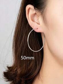 1 Pair Shiny Minimalist Diamond Personalized Round Earrings, Women's Simple Basic Style Fashion Elegant Luxury Jewelry Date Gift - Unique Round Earrings - View 5