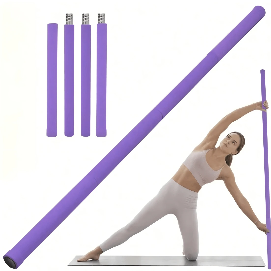 Premium Material Yoga Bar, Adjustable Stretching Bar For Exercise, Flexibility & Balance, Multi-Functional Fitness, Rehabilitation & Posture Correction - Multicolor - View 1