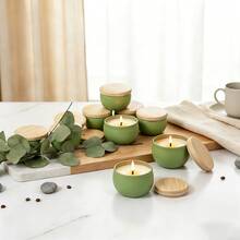 HIZTGHC 54pcs/Set DIY Candle Making Kit, 10 Durable Candle Jars With Wood Grain Lids, Includes Complete Matching Handmade Accessories, Suitable For Customized Handmade Gifts, Birthday And Holiday Party Decorations - 54pcs/Set - View 11