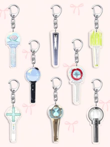 1個/8個裝 壓克力 K-Pop 應援棒鑰匙圈 B/T/S SEVEN-TEEN/StrayK-Ids/TWICE/A-TEEZ/TXT 收藏禮品 便攜迷你應援棒鑰匙圈 迷你應援棒吊飾 - 彩色 - 查看 16