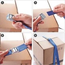 Buckle Fastening Strap, 1 Inch * 3.4 Feet, Cargo Tie Down Strap, Adjustable Cam Buckle Strap, Suitable For Luggage, Truck, Trailer, Motorcycle - 1 Pack - View 4
