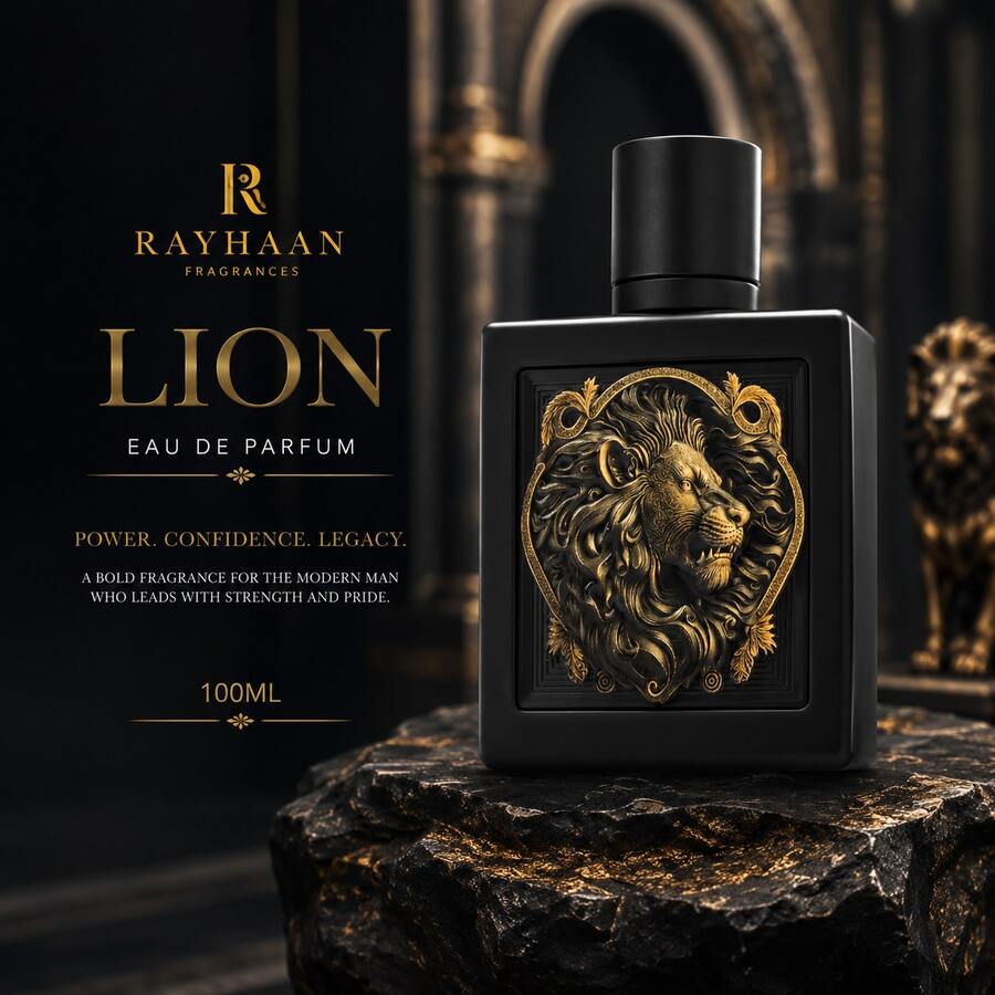 Lattafa RAYHAAN LION Eau De Parfum da uomo 100ML Fragranza di lusso legnosa e ambrata di lunga durata Profumo arabo premium Regalo per uomo - Legnoso & Terroso - Visualizzare 1