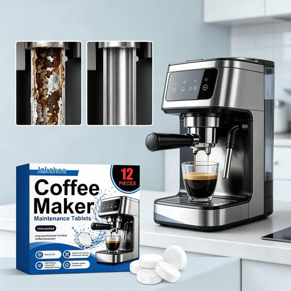 12pcs Coffee Machine Cleaning Tablets, Coffee Machine Descaling & Maintenance Tablets, Remove Coffee Oil Stains, Limescale & Odors, Cleaning Tablets For Espresso Machines, Coffee Pots, Automatic Brewers, Drip Coffee Makers, Protect Internal Components, Deep Cleaning Coffee Equipment Tablets