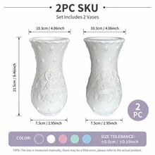 Retro-Style Plastic Rose-Embossed Hydroponic Vase; European-Style Floral Container In A Creamy Aesthetic, Suitable For Living Room Decor. - Multicolor - View 13