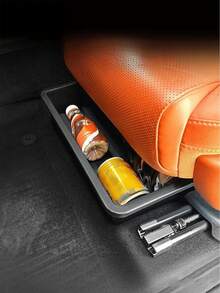 ABS Material Car Seat Under Storage Box, Suitable For Most Car Models, Organizes Front And Rear Seat Space, With Hidden Tray, Efficiently Stores Car Supplies, Can Be Used As Car Storage Rack - A - View 4