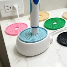 4pcs Electric Toothbrush Charging Base PLA Protective Pads, 3D Printed Toothbrush Drainage Mat, Bathroom Countertop Waterproof Non-Slip Electric Toothbrush Travel Protective Pad - Multicolor - View 5