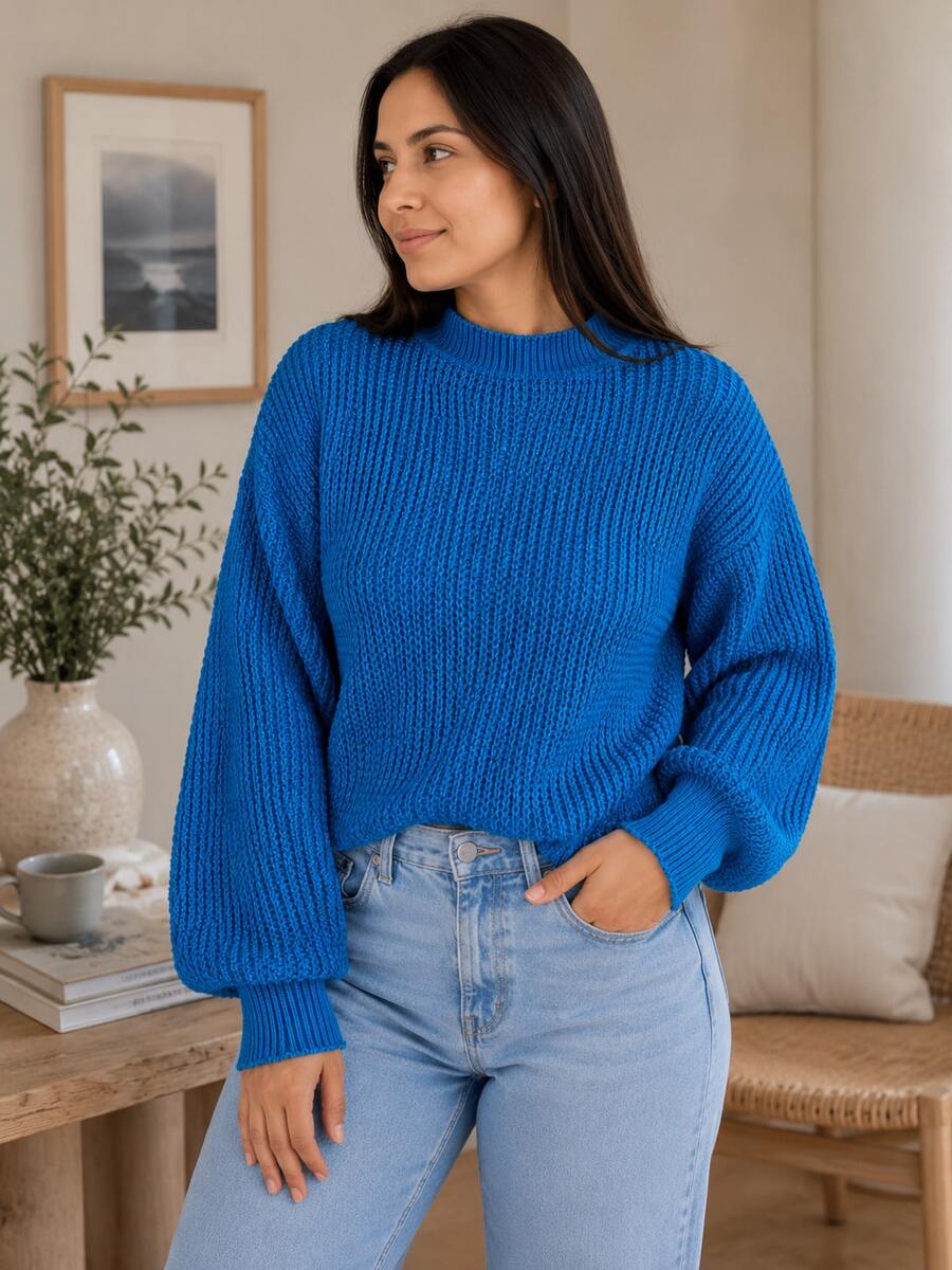 Women Sweaters - Blue - View 1