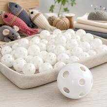 1/10/20pcs Plastic Bell Spheres Hollow Multi-Size Double-Layer Pet Balls Hamster Cat Dog Toy Jingle Bell - White - View 9