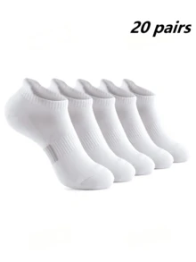 20/10 Pairs Minimalist Unisex Socks, Comfortable Casual All-Season Versatile Couple Short Socks, Available In 1/5/10/20/30 Pairs - Multicolor - View 9