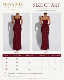 Burgundy Sparkly Sequin Evening Maxi Dress - 酒紅色 - 查看 11