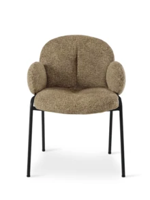 Goeurvant Modern Cloud-Style Wool-Linen Upholstered Dining Chairs With Rounded Arms And Wide-Back Support For Dining Room,Living Room,Office-Set Of 2/Set Of 4/Set Of 6-Taupe/Bouclé - Coffee - 查看 6
