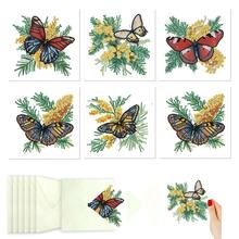 6pcs DIY Diamond Painting Greeting Card Set, Butterfly, Bird, Peacock, Bee, Rabbit Patterns With Asymmetrical Shaped Diamonds, Paper Material, Handmade Tools And Supplies, Suitable For Elders, Friends And Family, Holiday Party DIY Handmade Gift - 6Pcs - View 16