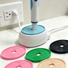 4pcs Electric Toothbrush Charging Base PLA Protective Pads, 3D Printed Toothbrush Drainage Mat, Bathroom Countertop Waterproof Non-Slip Electric Toothbrush Travel Protective Pad - Multicolor - View 4