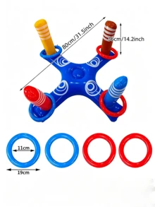 Thickened PVC Inflatable Ring Toss Game Props, Interactive Game Supplies Suitable For Parties, Indoor/Outdoor Entertainment Activities, Lightweight And Reusable, Portable, Holiday Backyard Celebration Picnic Family Gathering Decoration - Multicolor - View 6