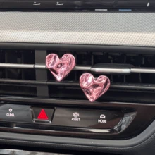 Ins Metallic Heart-Shaped Car Air Vent Clip Decor Interior Ornament - A - View 4