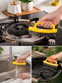 Stainless Steel Wire Brush Rust Removal Tool, Heavy Duty Metal Cleaning Brush, Suitable For Kitchen Grease, BBQ Grill, Range Hood, Floor Scrubbing, Multi-Functional Durable Cleaning Accessory - Multiple Styles - View 1