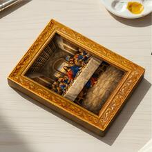 Vintage Wooden Magnetic Photo Frame Fridge Magnet, "The Last Supper" Oil Painting Religious Art Piece, Classic Bible-Themed Decoration, A Creative Gift For Christians And Art Lovers - Default - View 6