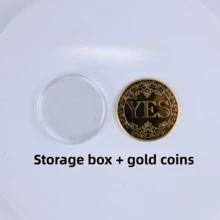 Yes Or No 幸運硬幣，決策紀念幣，雙面徽章，收藏禮品，萬聖節禮物，硬幣，硬幣收藏，硬幣展示盒，貨幣，桌遊，男士配件，紀念幣，遊戲 - 銀色 - 查看 9