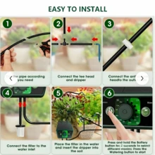 Plant Automatic Watering Timer, Solar Powered Watering Kit, Knob-Style Simple Programming, Easy To Operate, Automatic Watering System, 12 Watering Modes, Simple Operation, Suitable For Vacation Garden Balcony Outdoor Yard Plant Potted Watering Care - A - View 5