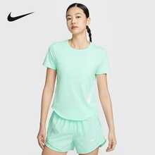 Nike Women's Summer New Running Fitness Training Quick-Dry Reflective Short Sleeve Sports T-Shirt HV2773-353 - Green - View 1