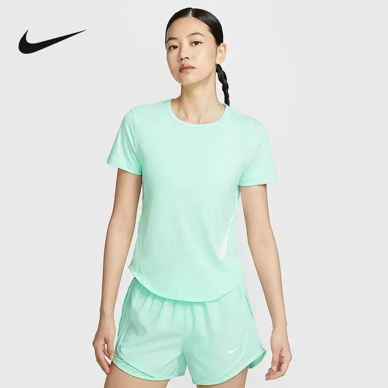 Nike Women's Summer New Running Fitness Training Quick-Dry Reflective Short Sleeve Sports T-Shirt HV2773-353 - Green - View 1