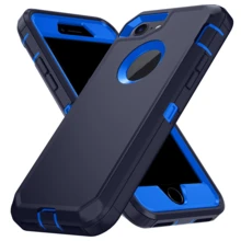 Funda de teléfono resistente de 3 en 1 de grado militar, funda protectora de Body completo resistente a golpes, antideslizante y a prueba de agua, resistente a arañazos, universal, accesorio de teléfono práctico como regalo para el Festival de Primavera y uso diario - Azul profundo - Ver 77