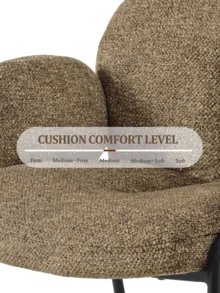 Goeurvant Modern Cloud-Style Wool-Linen Upholstered Dining Chairs With Rounded Arms And Wide-Back Support For Dining Room,Living Room,Office-Set Of 2/Set Of 4/Set Of 6-Taupe/Bouclé - Coffee - 查看 5