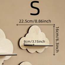 Cloud-Shaped Floating Wall Shelf, Decorative Corner Display Rack For Toys And Plants, Suitable For Children's Room And Nursery With Nordic Style Home Decor - Cloud - View 9