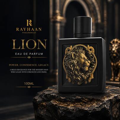 Lattafa RAYHAAN LION Men's Eau De Parfum 100ML Luxury Long Lasting Woody Amber Fragrance Premium Arabic Perfume Gift For Men