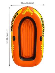 Bote inflable Explorer 100 individual, PVC pesado a prueba de fugas, inflado rápido con agarres antideslizantes, flotador plegable y portátil con remo & cuerda, para deriva en río, pesca en lago, camping junto al río, deportes acuáticos de verano para adultos & familia - Multicolor - Ver 10