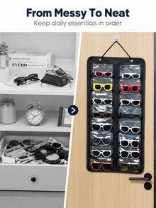 1pc Fashionable Glasses Accessory & Jewelry Storage Bag, Wall-Mounted Glasses Organizer, Perfect Gift For Birthday, Wedding, Party, Colleagues, Friends And Family, Back To School, Foldable, Glasses Storage Hanging Bag, Unisex Gift - Multicolor - View 4