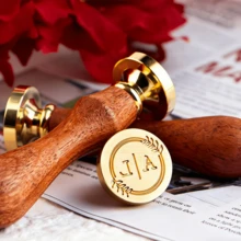 2/3/4/5/6pcs Customized Initial Wedding Wax Seal Stamp Set, Personalized Wax Seal Stamp Kit, Invitation Seal, Customizable Any Logo Or Initial Wax Seal Stamp Set, Multiple Sizes Available, Personalized Any Logo Wax Seal Set - Multicolor - View 7
