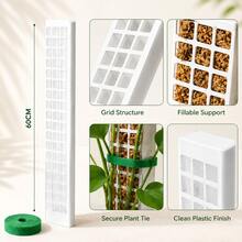 High Plastic Moss Pole Plant Climbing Support Stake For Potted Plants And Ivy, 60CM Climbing Pole (2pcs + 1 Hook And Loop Strap) - C - View 5