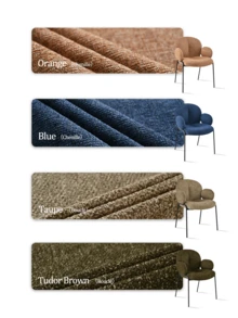 Goeurvant Modern Cloud-Style Wool-Linen Upholstered Dining Chairs With Rounded Arms And Wide-Back Support For Dining Room,Living Room,Office-Set Of 2/Set Of 4/Set Of 6-Taupe/Bouclé - Coffee - 查看 10