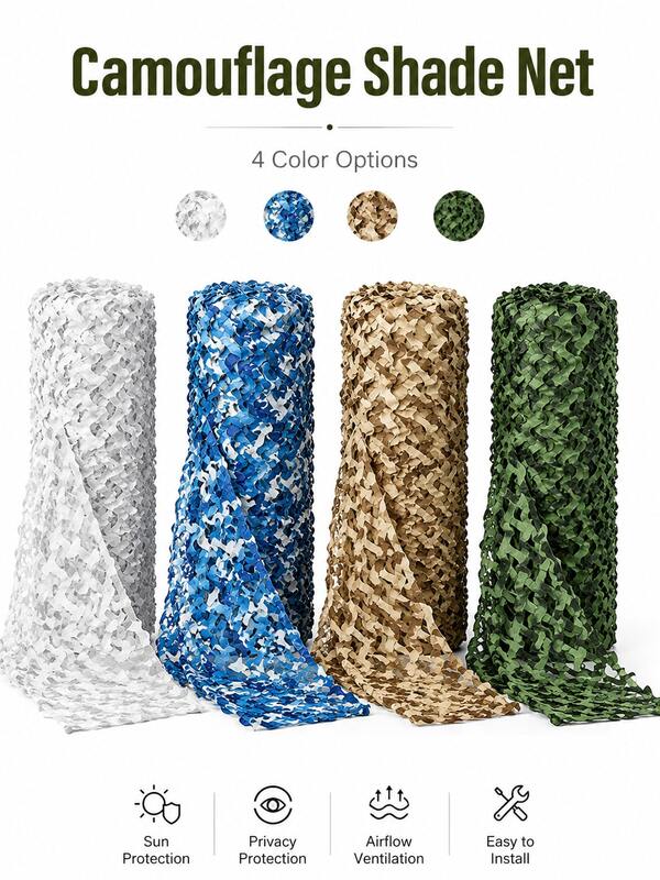 Camouflage Net, Lightweight And Durable, Sunshade Net, Suitable For Yard, Garden, Outdoor Decoration, Jungle Hunting, Concealment Shooting, Camping, Photography And Other Occasions