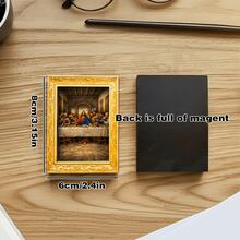 Vintage Wooden Magnetic Photo Frame Fridge Magnet, "The Last Supper" Oil Painting Religious Art Piece, Classic Bible-Themed Decoration, A Creative Gift For Christians And Art Lovers - Default - View 4