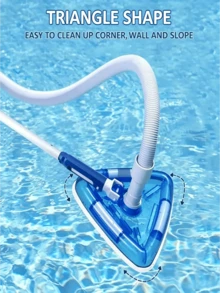 Transparent Weighted Triangular Pool Vacuum Head With Multiple Hard Bristle Brushes, Integrated Suction And Scrubbing For Dead-Angle Cleaning Of Pool Bottom, Edges, Slopes, Mud, Sand And Algae, Corrosion-Resistant Engineering Plastic, Sinks Without Floating, Universal Interface Compatible With Various Telescopic Poles, Cleaning Accessory For Home Yard Pool, Fish Pond And Water Park - Triangular Vacuum Head - View 2
