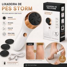 Lixa Pés Storm Recarregável  USB Removedor de Calos Premium - Branco - Visão 10