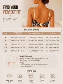 Leopard Print Women's Wireless Bra, Soft Full Coverage Non-Wired Comfortable Lingerie, Adjustable Straps, Daily Home Sleep Bra - Multicolor - View 10