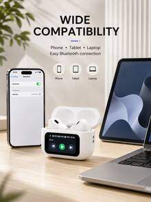 Wireless Earbuds With Smart Display And Charging Case, Portable In-Ear Bluetooth Headphones For Music, Calls, Work, Study And Travel - 查看 6