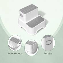 Two-Level Step Stool With Wide Standing Areas And Raised Grip Pattern - Multicolor - View 6