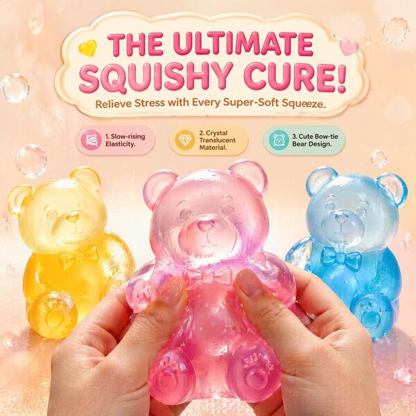 1pc Cute Maltose Bear Stress Relief Toy/Soft TPR Slow Rebound Squeeze Stress Reliever/Perfect For Teenagers Office Stress Relief, Students Break Time Relaxation, Office Desk And Home Decor