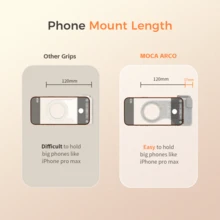 COMITOK MOCA ARCO 磁吸手機相機手柄,相容 iPhone 17 Pro Max,附可拆卸式充電遙控快門,人體工學拇指支撐穩定器,1/4" 螺絲可接腳架,適用 Vlog 影片拍攝與自拍 - 查看 6