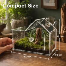 Transparentes Acryl Insekten Terrarium Haus, Spinnen Habitat mit magnetischer Frontöffnung, Belüftungslöchern und oberem Futterport für Springspinne, Vogelspinne, Mantis, Skorpion, Schnecke und Baby G - Transparent - Übersicht 3