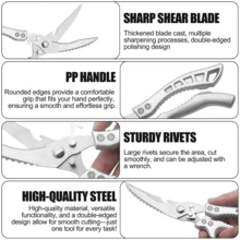 Multifunctional Kitchen Scissors/Ergonomic Grip, Ambidextrous, Perfect For Cutting Chicken, Chicken Bones, Fish, Meat/Descaling Fish Kitchen Tool From Kitchenware Science - Multicolor - View 3