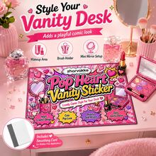 Vanity Surface Sticker With Smoothing Card, Desktop Sticker Label For Makeup Desk And Office Use, Cute Table Decorative Sticker Sheet, 14 * 21 Cm Beauty Desk Styling Sticker - 1 - View 6