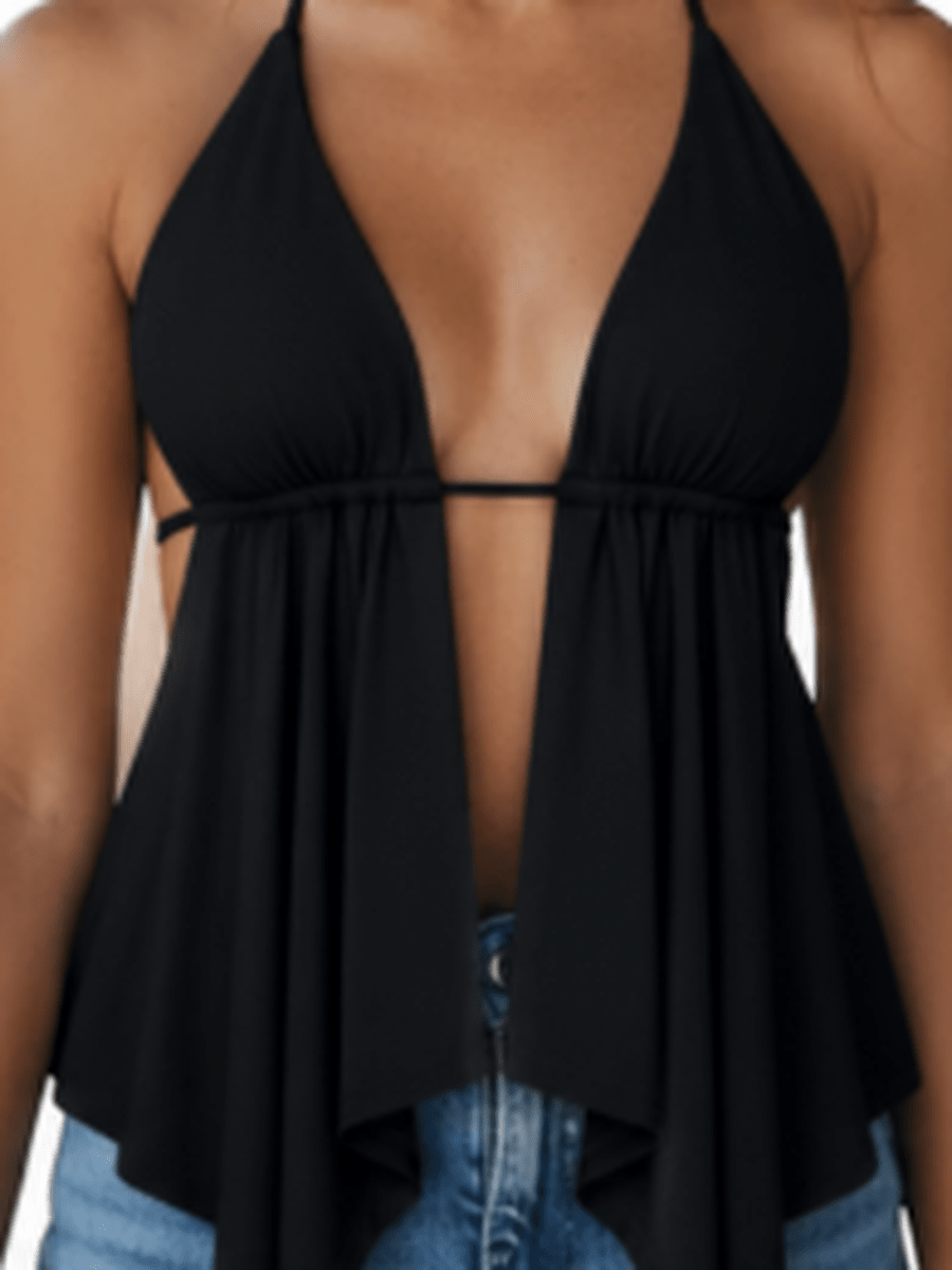 Top feminino frente unica com franjas  Poliamida    Franzido    Top  viagem  Feriado  Praia  Férias  Casa  Festa de aniversário  Sessão de fotos  Esportes e Fitness