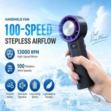 Ultra-Quiet Portable Desktop Fan, USB Fast Charging With Long Battery Life, 3-Speed Adjustable Wind, Stand Or Handheld For Multiple Use Scenarios, Essential Cooling For Indoor And Outdoor In Summer, Lightweight Design Saves Space, Soft Yet Powerful Airflow For Refreshing Comfort - Multicolor - View 12